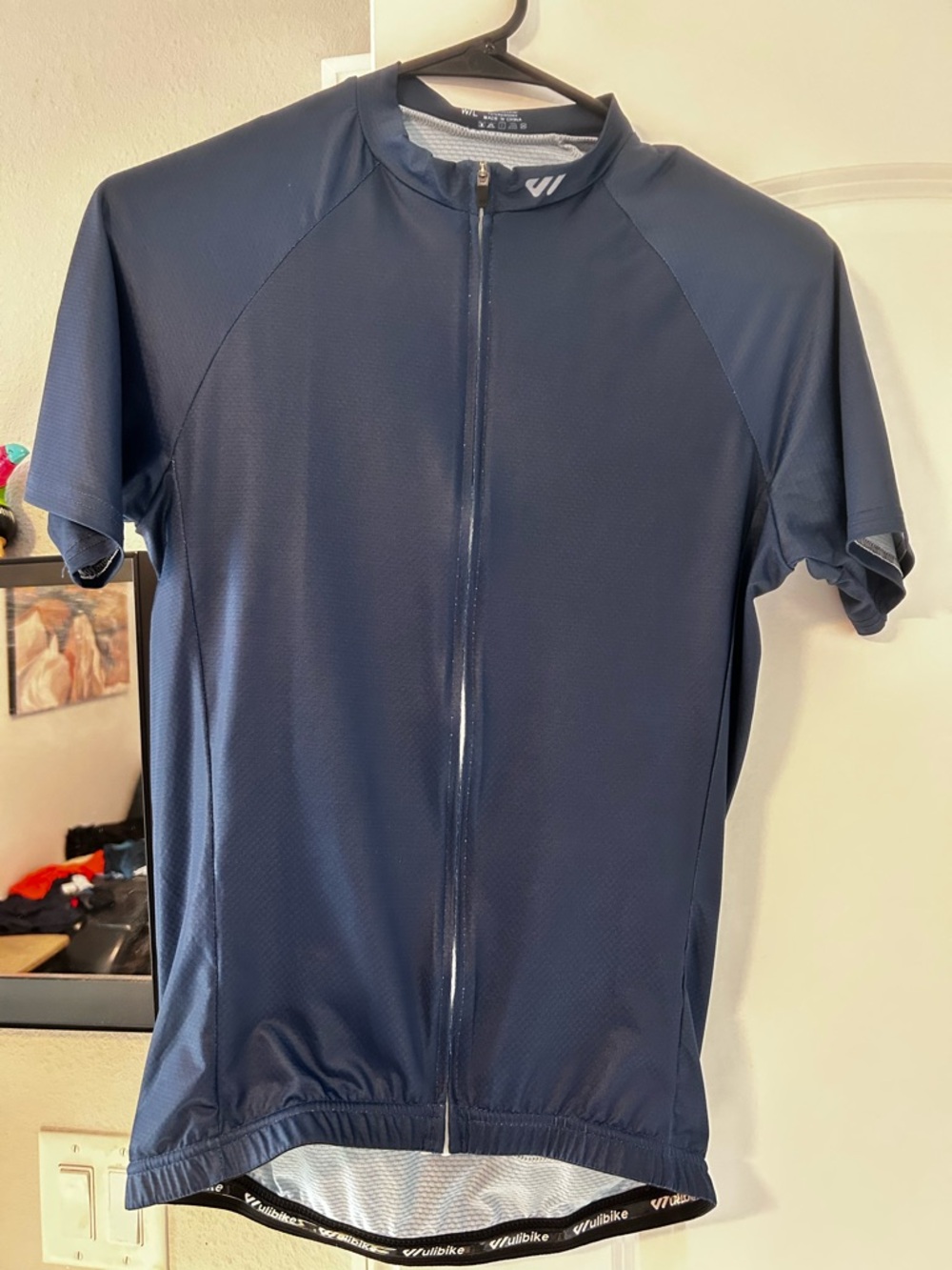 Women’s L Navy Blue Full-Zip Cycling Jersey